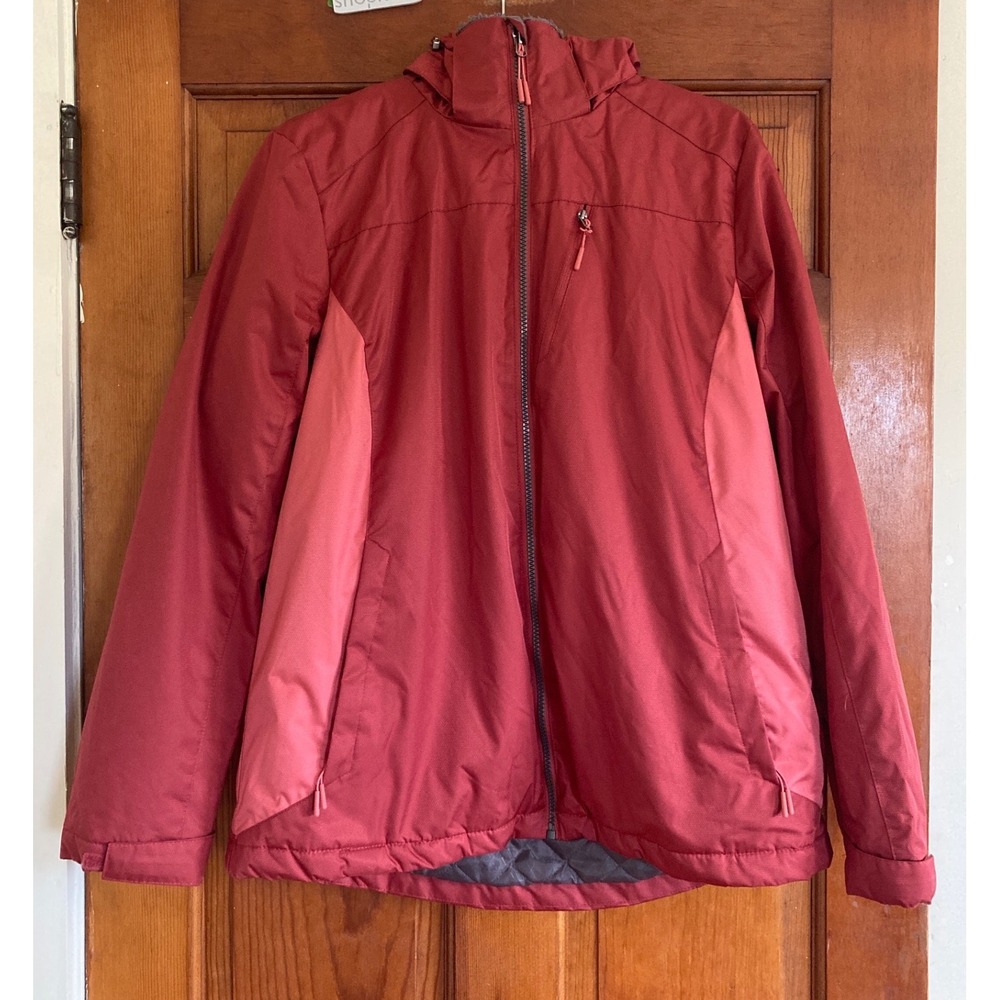 ZeroXposur Womens L Autumn Red Hooded Sherpa Lined Insulated Jacket Ski Winter
